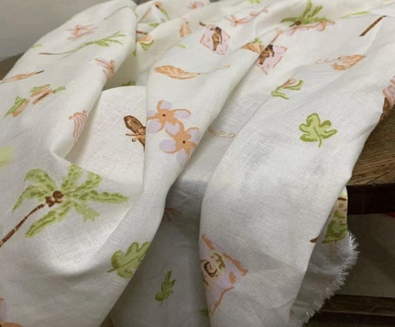Print Linen fabric by the yard