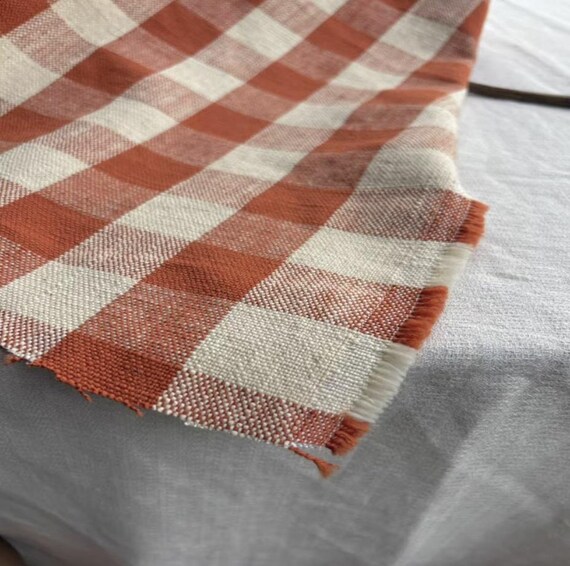 Heavy Weight Plaid Linen fabric by the yard