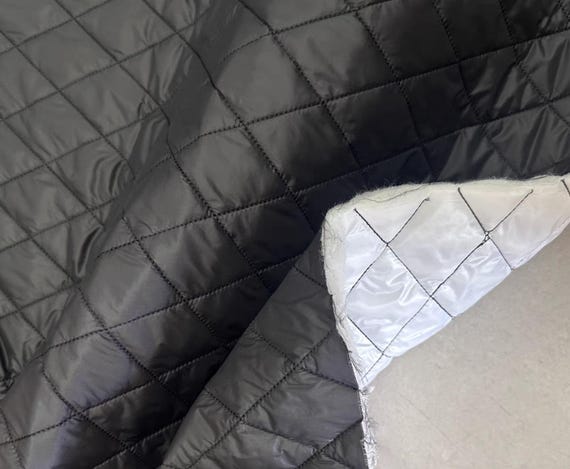 Quilted wool padded fabric by the yard