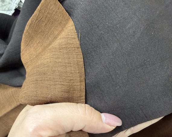 Gambiered Ramie Fabric, Plant Mud Dyed Ramie Fabric by the yard