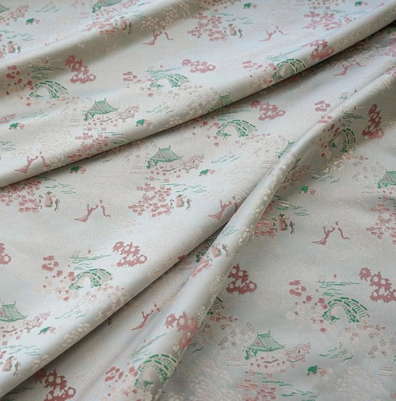 Jacquard brocade fabric by the yard