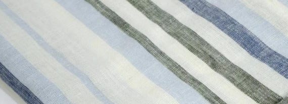 Stripes linen fabric, striped linen fabric by the yard