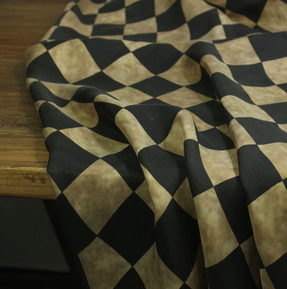 Rhombus Print cupra cupro fabric by the yard