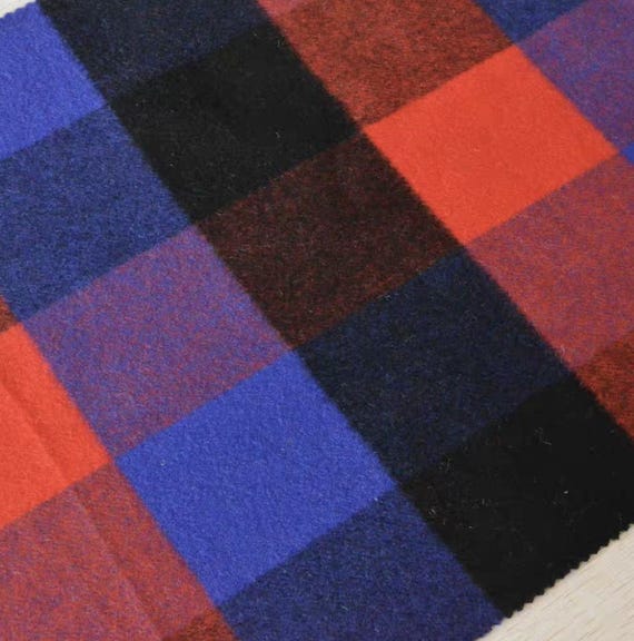 Colorful Plaid Wool fabric by the yard