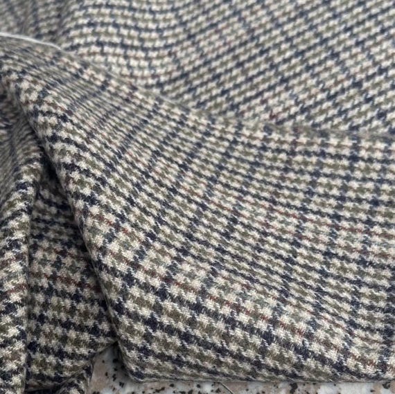 Houndstooth Wool fabric by the yard