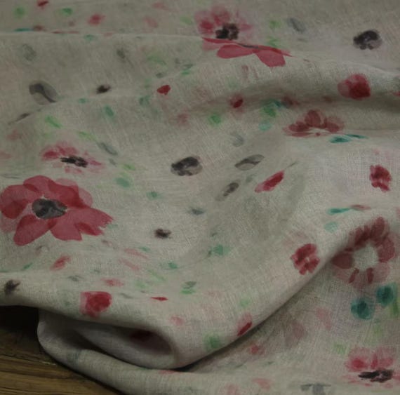Print linen fabric by the yard