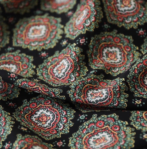 Floral tencel fabric by the yard