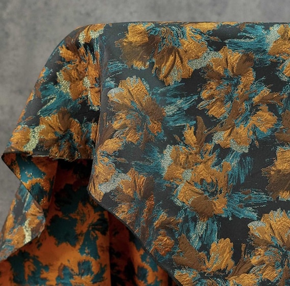 Jacquard brocade fabric by the yard