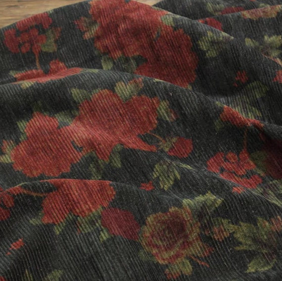 Print corduroy cotton fabric by the yard
