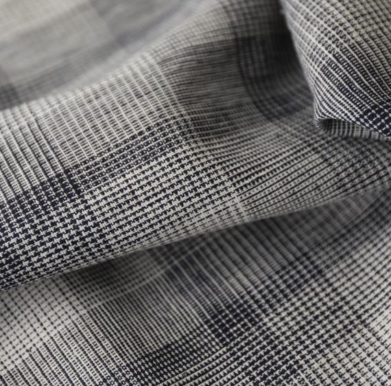 Plaid linen fabric by the yard