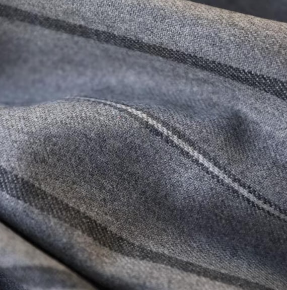 Striped Wool fabric by the yard