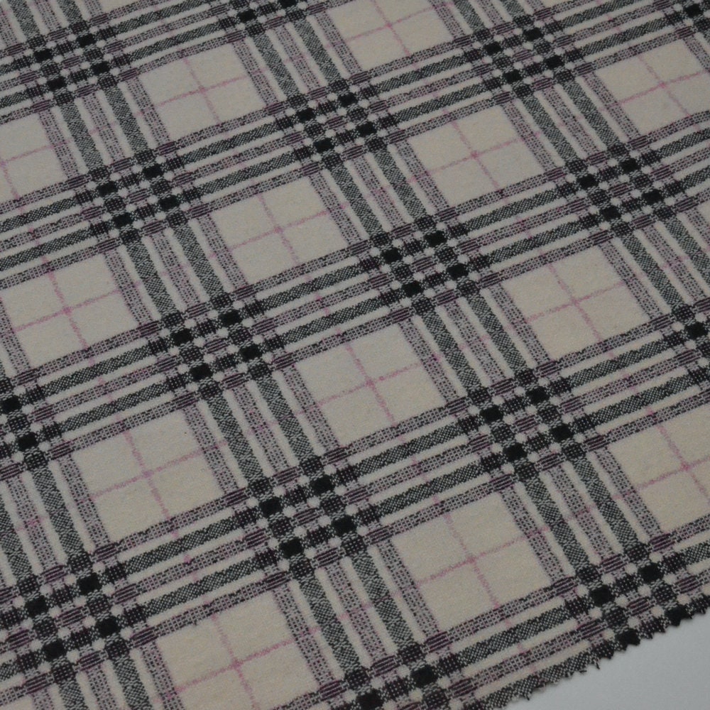 Jacquard plaid wool fabric by the yard Etsy