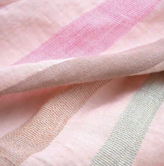 Yarn dyed striped linen fabric by the yard