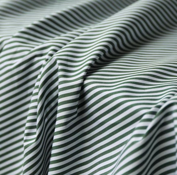 Striped cotton fabric by the yard