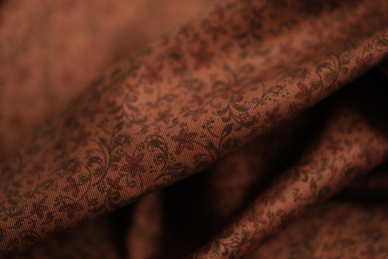 Print floral twill cotton fabric by the yard
