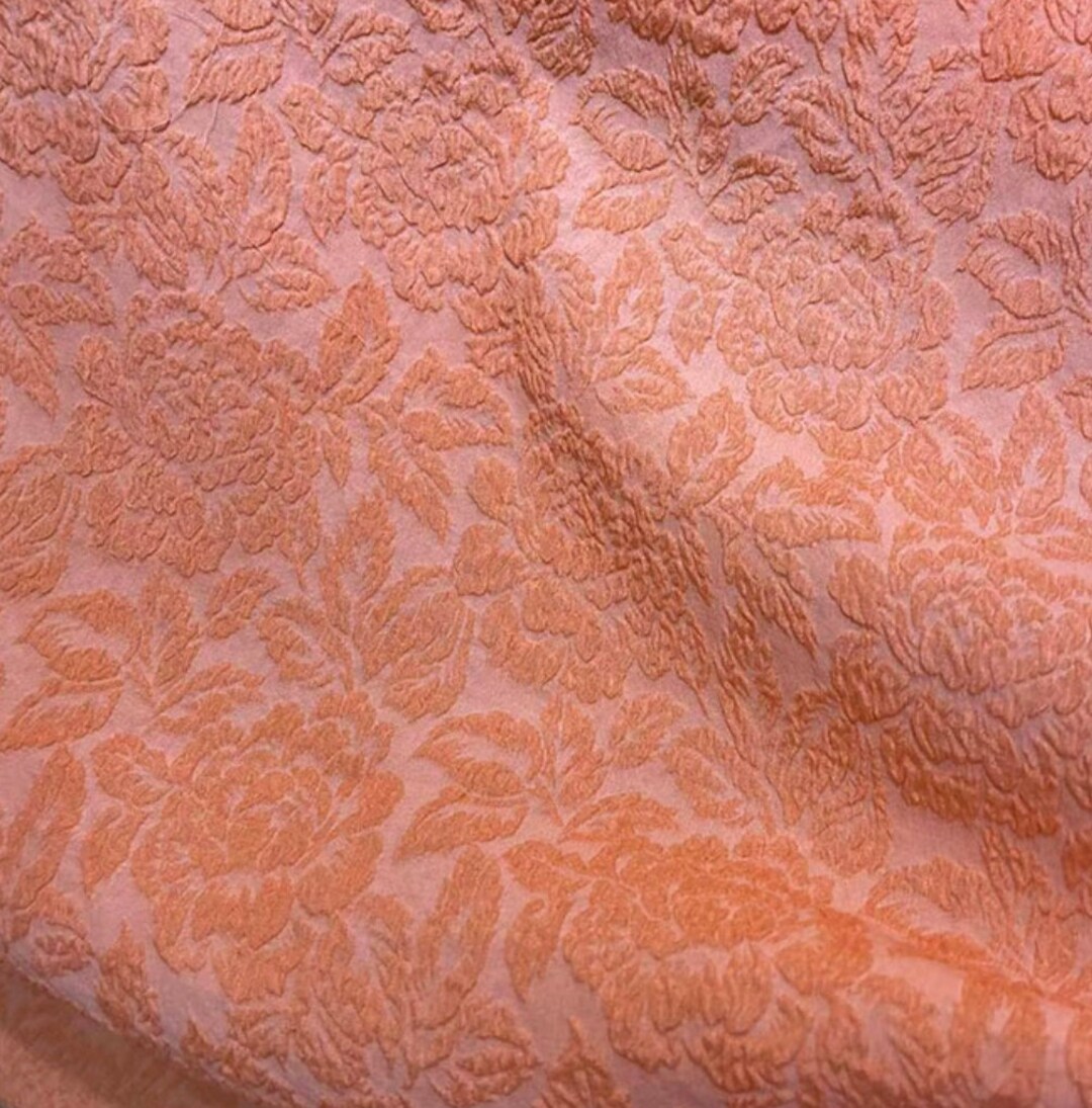 Jacquard Embossed Silk Fabric by the Yard Etsy