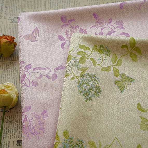 Jacquard floral fabric by the yard
