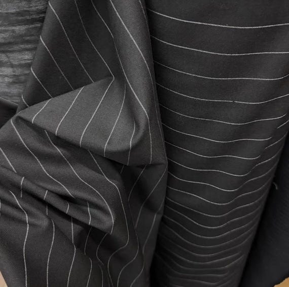 Striped Worsted Wool fabric by the yard SUITING Fabric