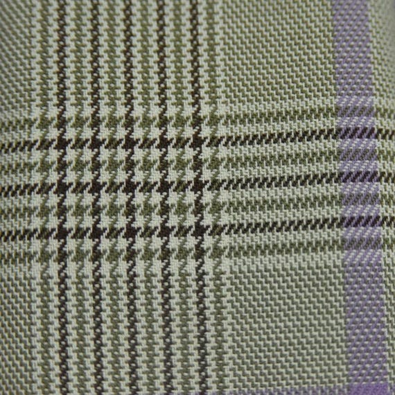 Houndstooth Plaid Worsted Wool fabric by the yard