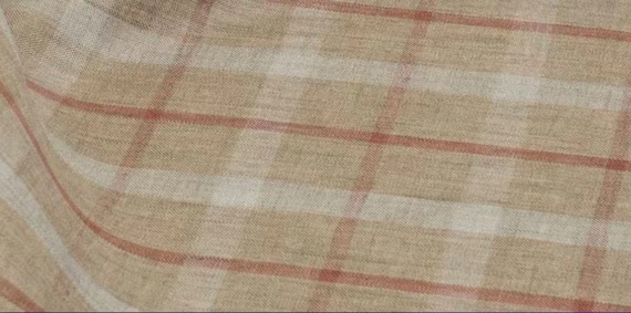 Plaid linen fabric, Grid linen fabric, Checkered linen fabric, Gingham linen fabric by the yard