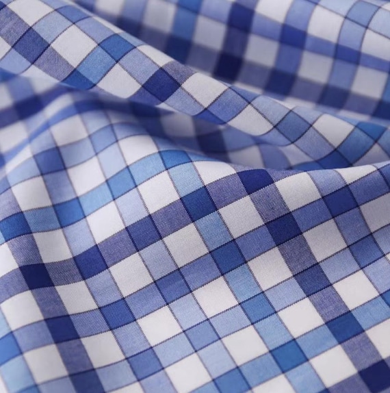 Plaid cotton fabric by the yard