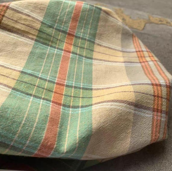 Plaid Hemp fabric by the yard