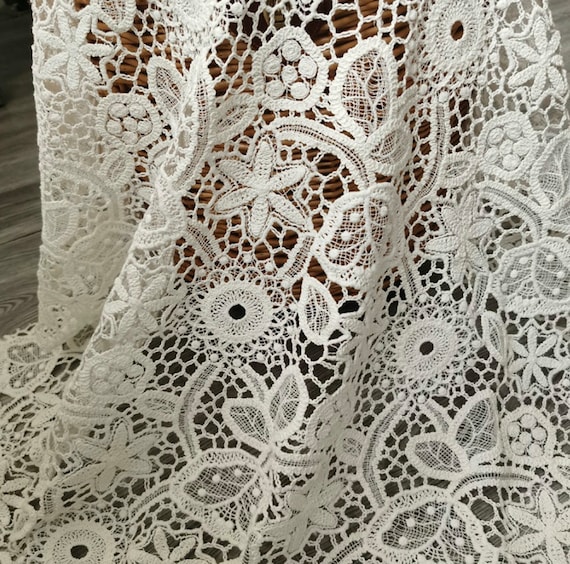 Embroidery guipure lace fabric By the yard