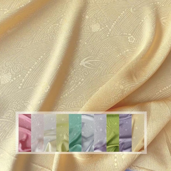 Multi Color Options Jacquard silk fabric by the yard