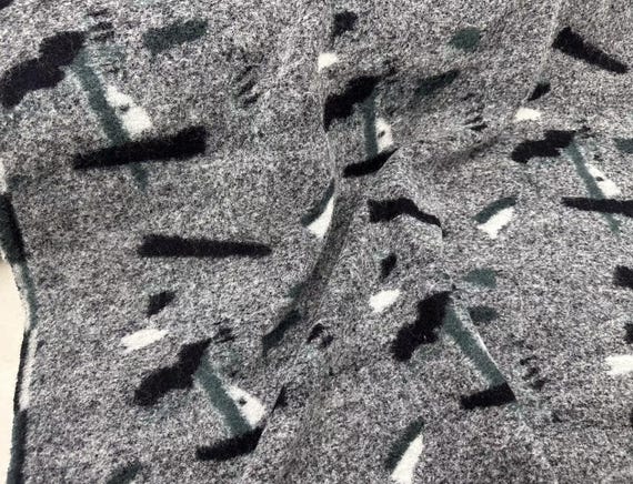 Jacquard Knit wool fabric by the yard