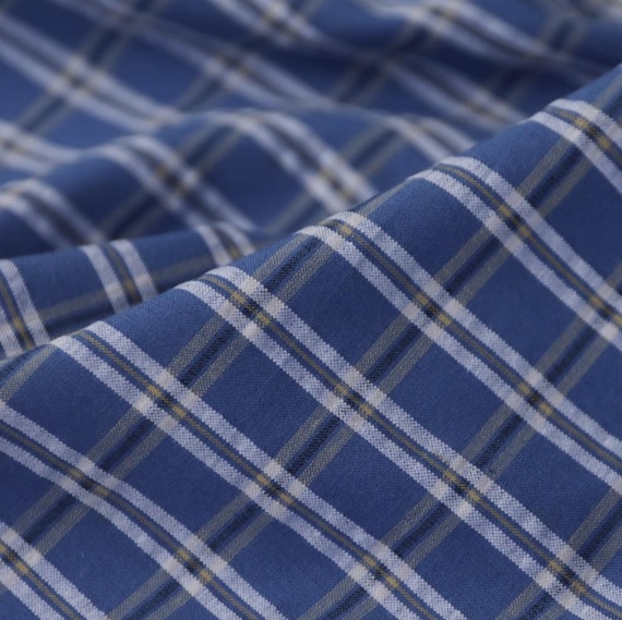 Plaid cotton fabric by the yard