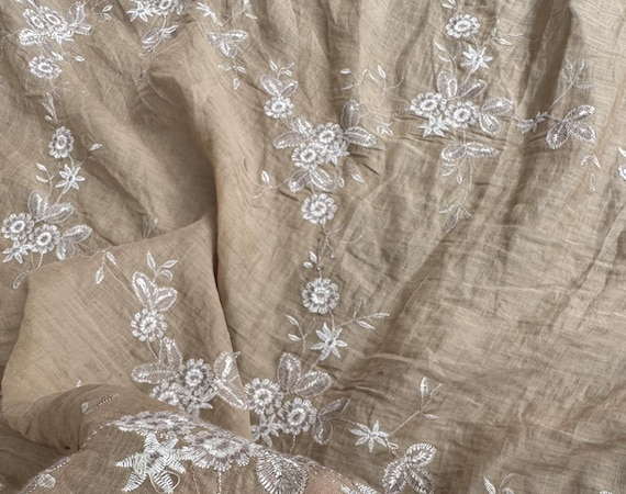 Embroidery ramie fabric by the yard