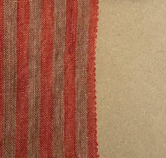 Striped linen fabric by the yard