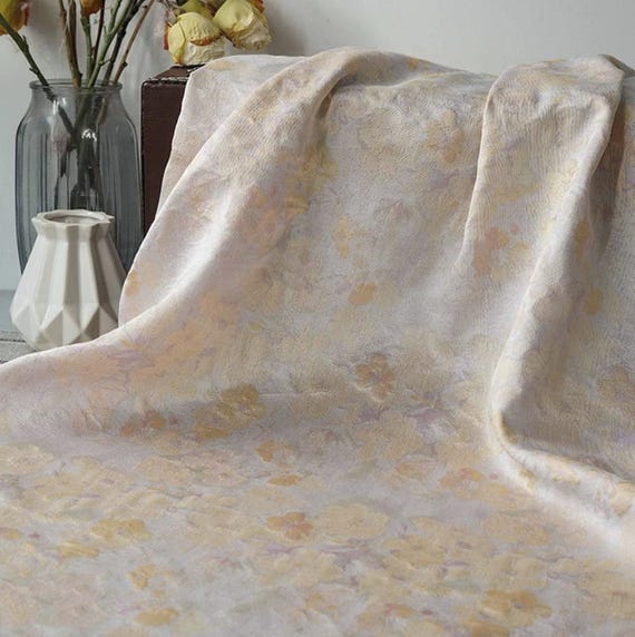 Jacquard brocade fabric by the yard