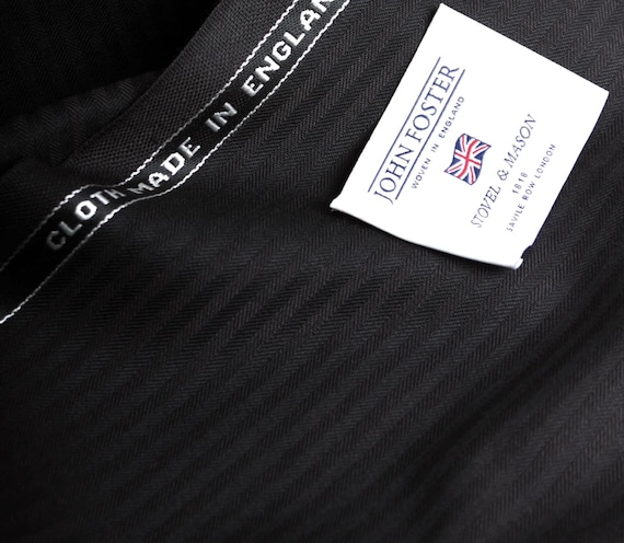 British Striped Worsted Wool Fabric by the yard