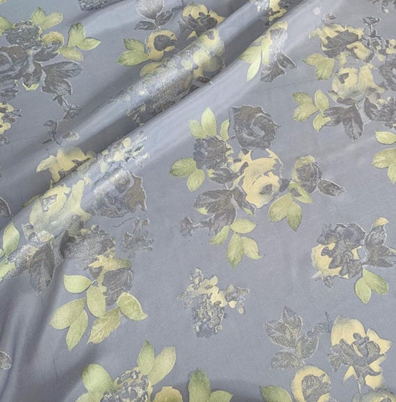 Jacquard print silk fabric by the yard
