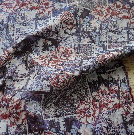 Jacquard brocade fabric by the yard
