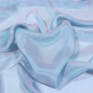 Iridescent chiffon silk fabric by the yard