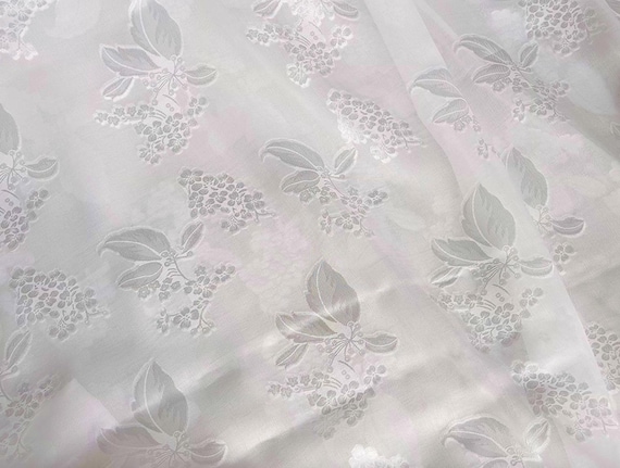 Jacquard floral silk fabric by the yard #257142