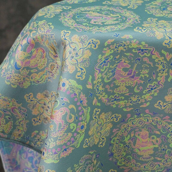 Jacquard brocade fabric by the yard