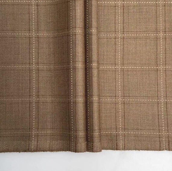 Plaid Worsted Wool fabric by the yard SUITING Fabric