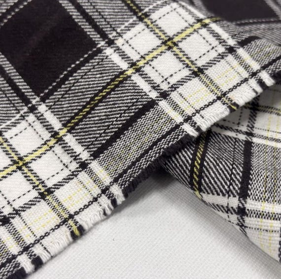 Plaid cotton fabric by the yard