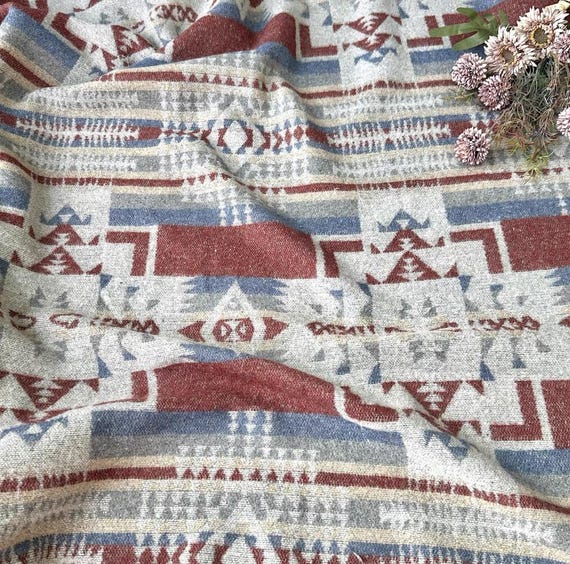 Jacquard wool linen fabric by the yard