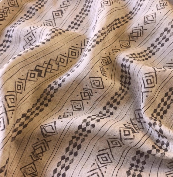 Print linen fabric by the yard