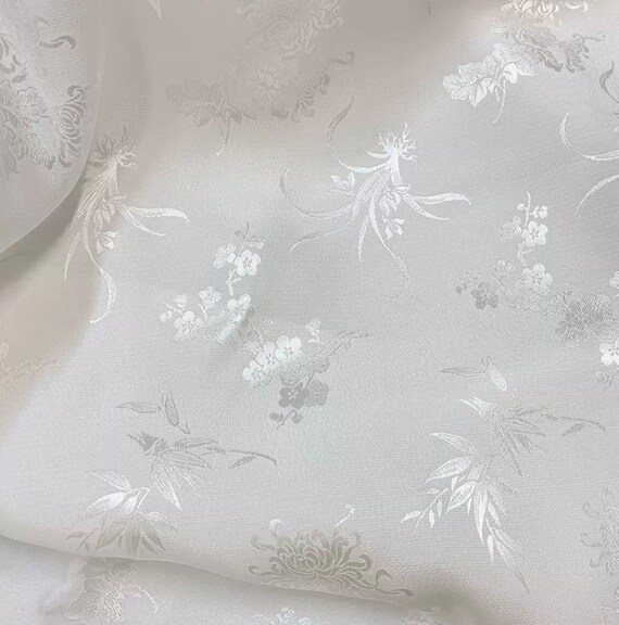 Multi Color Options Jacquard silk fabric by the yard