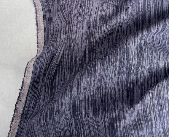 Striped linen fabric by the yard