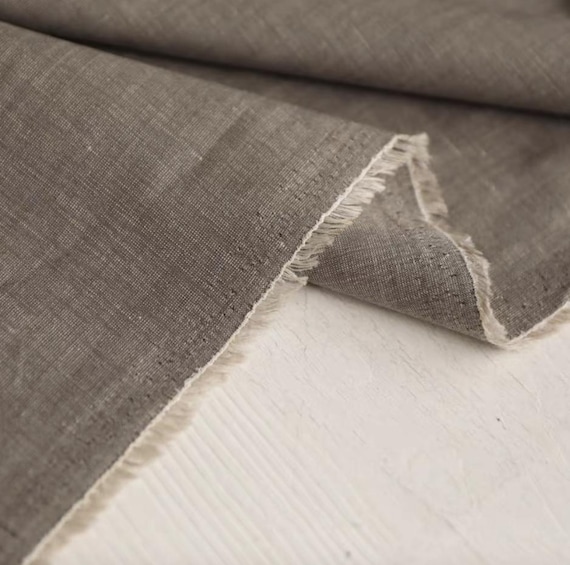 Worsted Wool Linen fabric by the yard