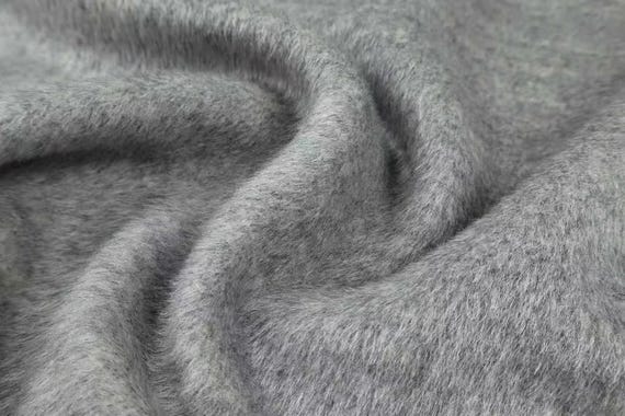 Grey Alpaca wool fabric by the yard
