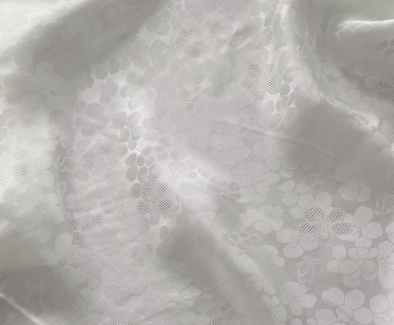 Jacquard floral silk fabric by the yard #257141