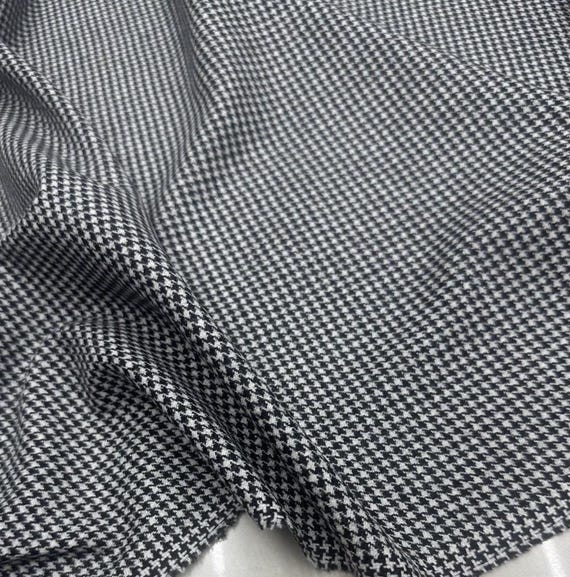 Houndstooth wool fabric by the yard