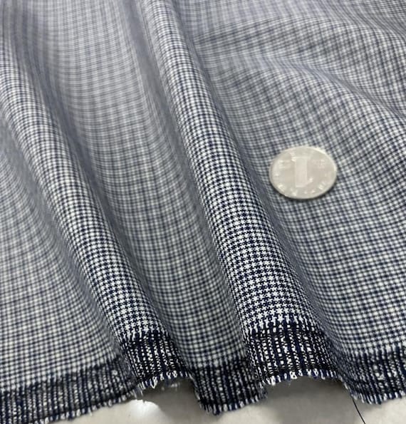 Houndstooth worsted wool fabric by the yard